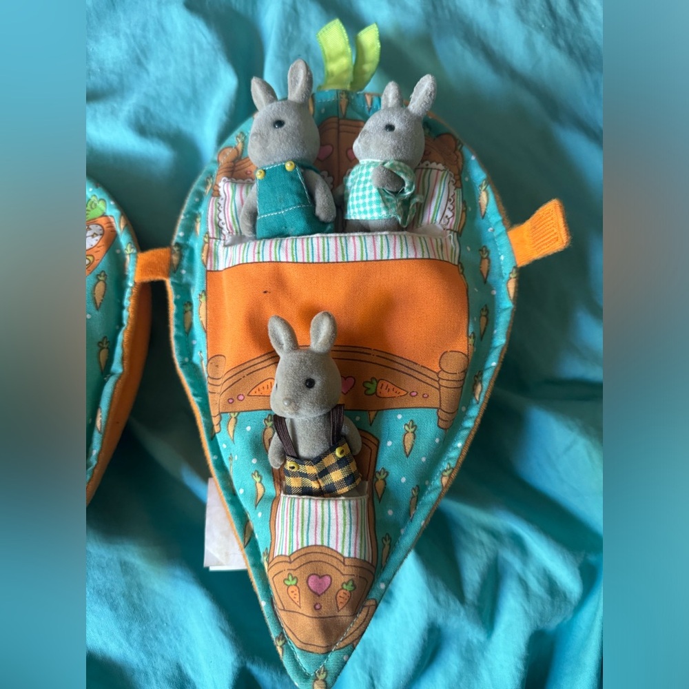 Sylvanian Family Rabbits in Carrot House